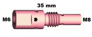 Spotřební díly k hořákům MB 25 BINZEL díl hořáku: mezikus (M6/35mm)