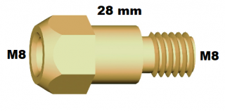 Spotřební díly k hořákům MB 36 BINZEL díl hořáku: mezikus (M8/28mm)