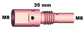 Spotřební díly k hořákům MIG 250A díl hořáku: mezikus (M8/35mm)