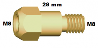 Spotřební díly k hořákům MIG 360A díl hořáku: mezikus (M8/28mm)