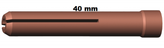 Spotřební díly k hořákům TIG 9A/20W JUMBO ..průměr: 1,0 mm, díl JUMBO 9/20: Kleština JUMBO 40mm