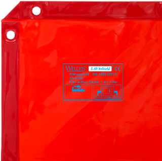 Svařovací zástěna 180 x 180 cm - varianty délka plochy: červená, díl zástěny: samostatná zástěna