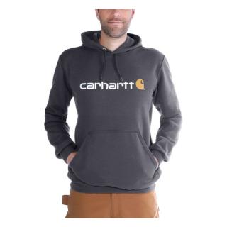 CARHARTT SIGNATURE LOGO HOODED SWEATSHIRT CARBON HEATHER Velikost: M