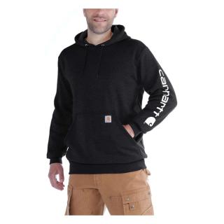 CARHARTT SLEEVE LOGO HOODED SWEATSHIRT BLACK Velikost: S