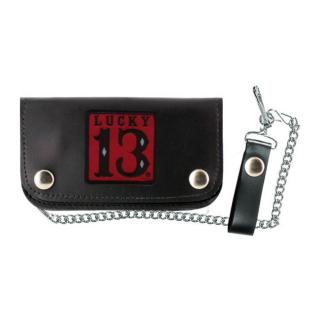 LUCKY 13 RED PATCH WALLET BLACK DOPLNKY: ONE SIZE
