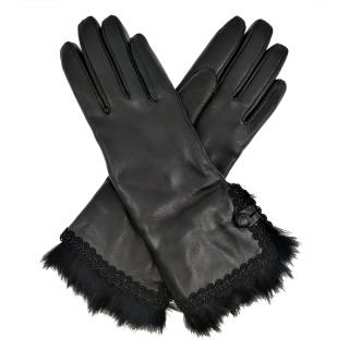 Dámské rukavice s podšívkou a kožešinovou manžetou Velikost: 6,5