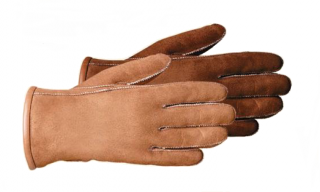Kožešinové rukavice CLASSIC Barva: různě hnědá, Velikost: 10