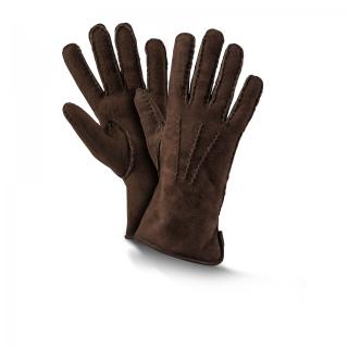Kožešinové rukavice PREMIUM Barva: tmavě hnědá, Velikost: 10,5
