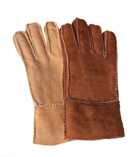 Pánské kožešinové rukavice PATCHWORK Barva: světlá, Velikost: 10