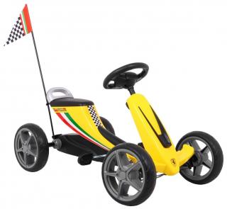 Dětská šlapací motokára Ferrari žluté