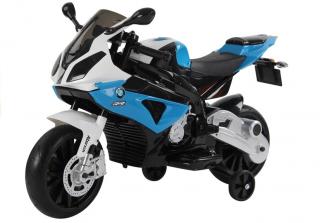Dětská výkonná elektrická motorka BMW S1000 modrá