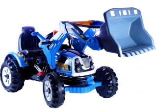 Dětský elektrický traktor s nakládací lžíci 12V modrý