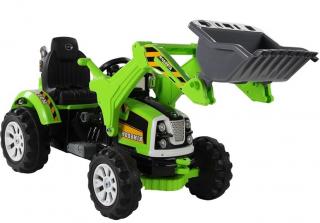 Dětský elektrický traktor s nakládací lžíci 12V zelený