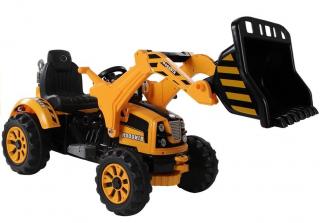 Dětský elektrický traktor s nakládací lžíci 12V žlutý