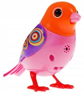 Digi Bird zpívající ptáček oranžovo-růžový