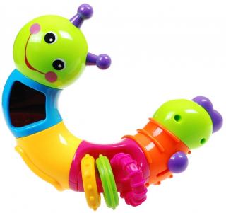 Multifunkční barevná housenka chrastítko pro dítě