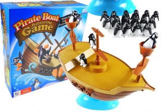 Společenská hra padající tučnáci z pirátské loďi