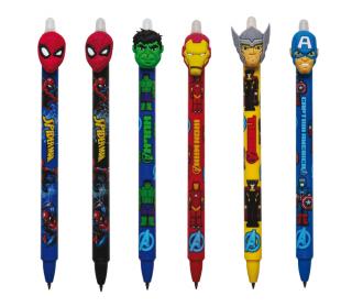 Colorino School - MARVEL - gumovací pero, modrá náplň Barva: černá / SPIDERMAN