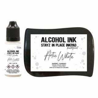 Couture Creations - Alcohol Ink Pearlescent ARTIC WHITE - razítkovací bílá třpytící voděodolná barva