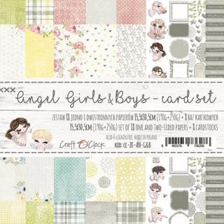 Craft o clock - ANGEL GIRLS & BOYS / CARD KIT - 6x12  scrapbooková sada