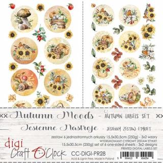 Craft o clock - AUTUMN MOODS / UNIVERSAL LABELS, kolečka - 6x12  sada na vystřihování