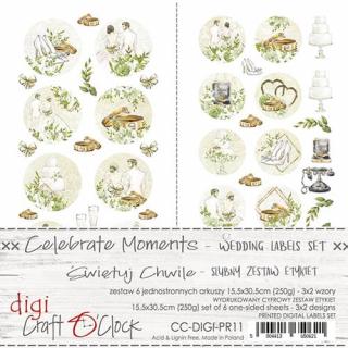 Craft o´clock - CELEBRATE MOMENTS / LABELS SET - 12x6  kompletní doplňková sada na vystřihování