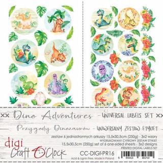 Craft o´clock - DINO ADVENTURES / UNIVERSAL LABELS SET - 12x6  kompletní doplňková sada na vystřihování