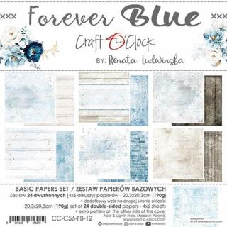 Craft o clock - FOREVER BLUE / pozadí - 8  scrapbooková sada čtvrtek