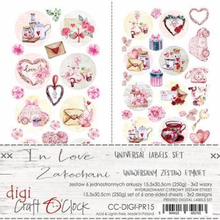 Craft o´clock - IN LOVE / UNIVERSAL LABELS SET - 12x6  kompletní doplňková sada na vystřihování