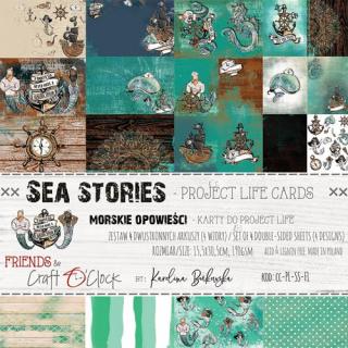 Craft o clock - SEA STORIES / project life kartičky - 12  scrapbooková čtvrtka na vystřihování