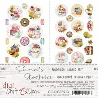 Craft o´clock - SWEETS / UNIVERSAL LABELS SET - 12x6  kompletní doplňková sada na vystřihování