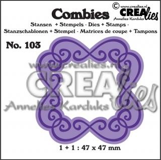 Crealies - COMBIES 103 - vyřezávací kovová šablona + silikonová razítka