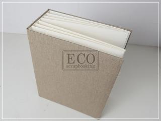 ECO scrapbooking - ALBUM BAZYL / přírodní desky / krémové listy / 16,2 x 21,2 cm - 3D album, 1 ks