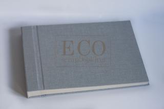 ECO scrapbooking - ALBUM RETRO / modro-šedé desky / béžové listy - album, 1 ks