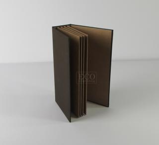ECO scrapbooking - HNĚDO/KRAFT ALBUM 12 x 21 cm - 3D album, ruční výroba