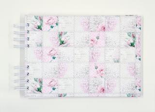 Hurá Papír - album, deník - 21 x 15 cm / patchwork, bílé listy