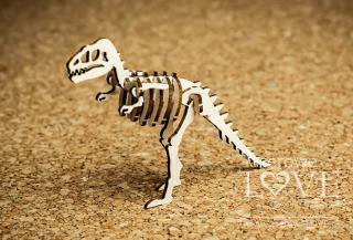 Laserowe LOVE -  125 / Tyranozaur - szkielet 3D - Dino Land - kartonové výseky, LA20122