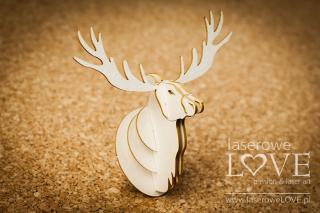 Laserowe LOVE - 158 /  Deer's head 3D - Winter Song - vánoční kartonové výseky