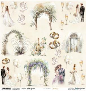 ScrapAndMe - WEDDING 1 - 12  scrapbooková čtvrtka na vystřihování