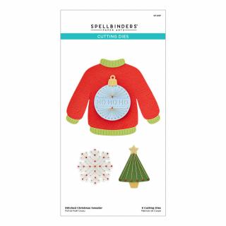 Spellbinders - Stitched Christmas Sweater Etched Dies - kovové vyřezávací šablony
