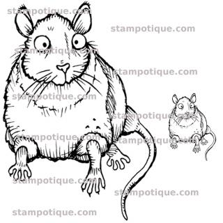 Stampotique -  Rat with Baby / 4061 -  gumové razítko pro scrapbook
