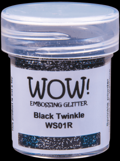 WOW! - BLACK TWINKLE / WS01R - neprůhledný třpytící embossovací prášek