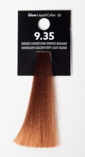 Demi permanentní barvení - GLOW LIQUID COLOR 60 ml Přelivy: 9.35 MAHOGANY GOLDEN VERY LIGHT BLOND