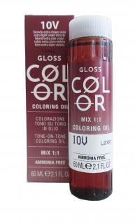 GLOSS COLOR Demi-permanentní barva na vlasy tón v tónu na bázi oleje s kyselým pH bez amoniaku - 60 ml Odstíny GLOSS COLOR: GLOSS COLOR 10V 60ml