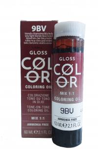 GLOSS COLOR Demi-permanentní barva na vlasy tón v tónu na bázi oleje s kyselým pH bez amoniaku - 60 ml Odstíny GLOSS COLOR: GLOSS COLOR 9BV 60ml
