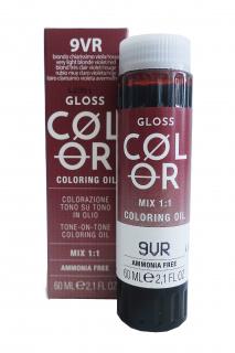 GLOSS COLOR Demi-permanentní barva na vlasy tón v tónu na bázi oleje s kyselým pH bez amoniaku - 60 ml Odstíny GLOSS COLOR: GLOSS COLOR 9VR 60ml