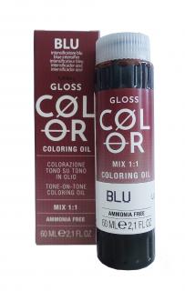 GLOSS COLOR Demi-permanentní barva na vlasy tón v tónu na bázi oleje s kyselým pH bez amoniaku - 60 ml Odstíny GLOSS COLOR: GLOSS COLOR INTENSE BLU…