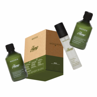 Konopná sada pro suché a lámavé vlasy - HEMP CLASSIC KIT 100% vegan - konopný hydratační šampon 250 ml + konopný hydratační kondicionér 200 ml +…