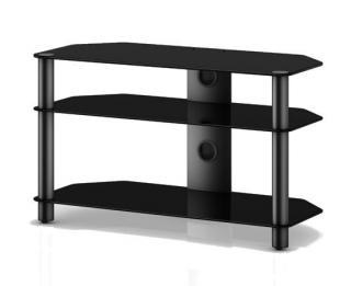 Neo 390 B-HBLK  černý stolek/ černá skla