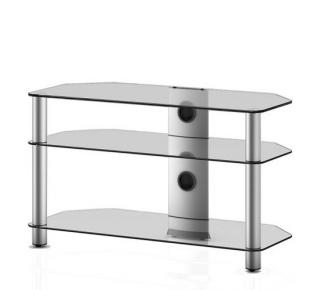Neo 390 C-SLV  stříbrný stolek/ čirá skla